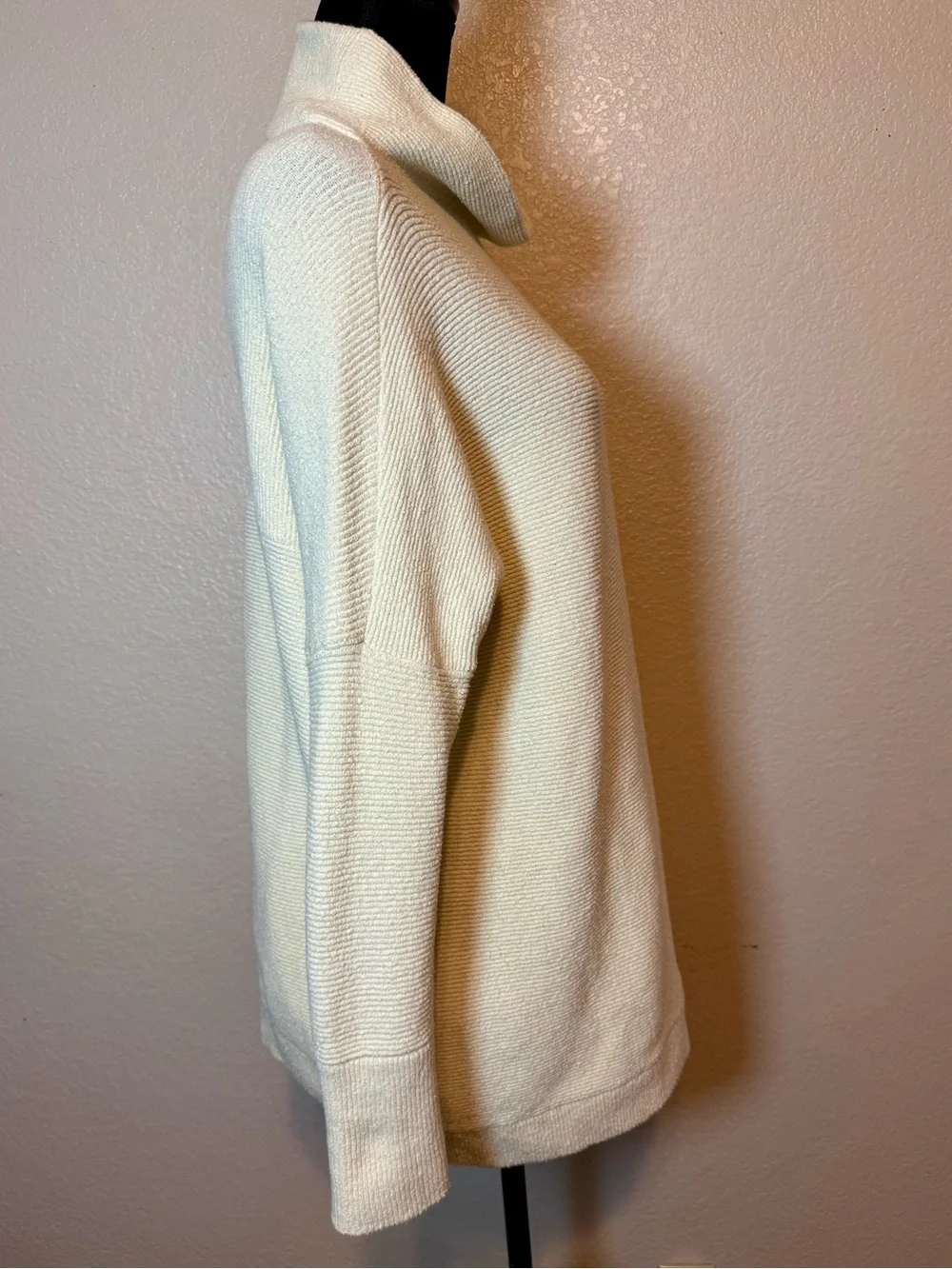 Free People Ottoman Slouchy Tunic Sweater Cream Oversized XS